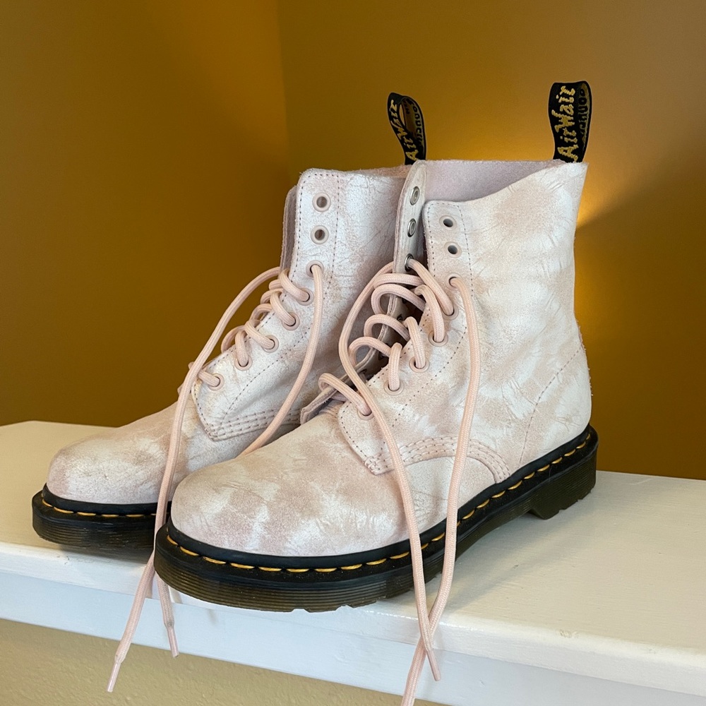 Pink tie dye Dr Martens
